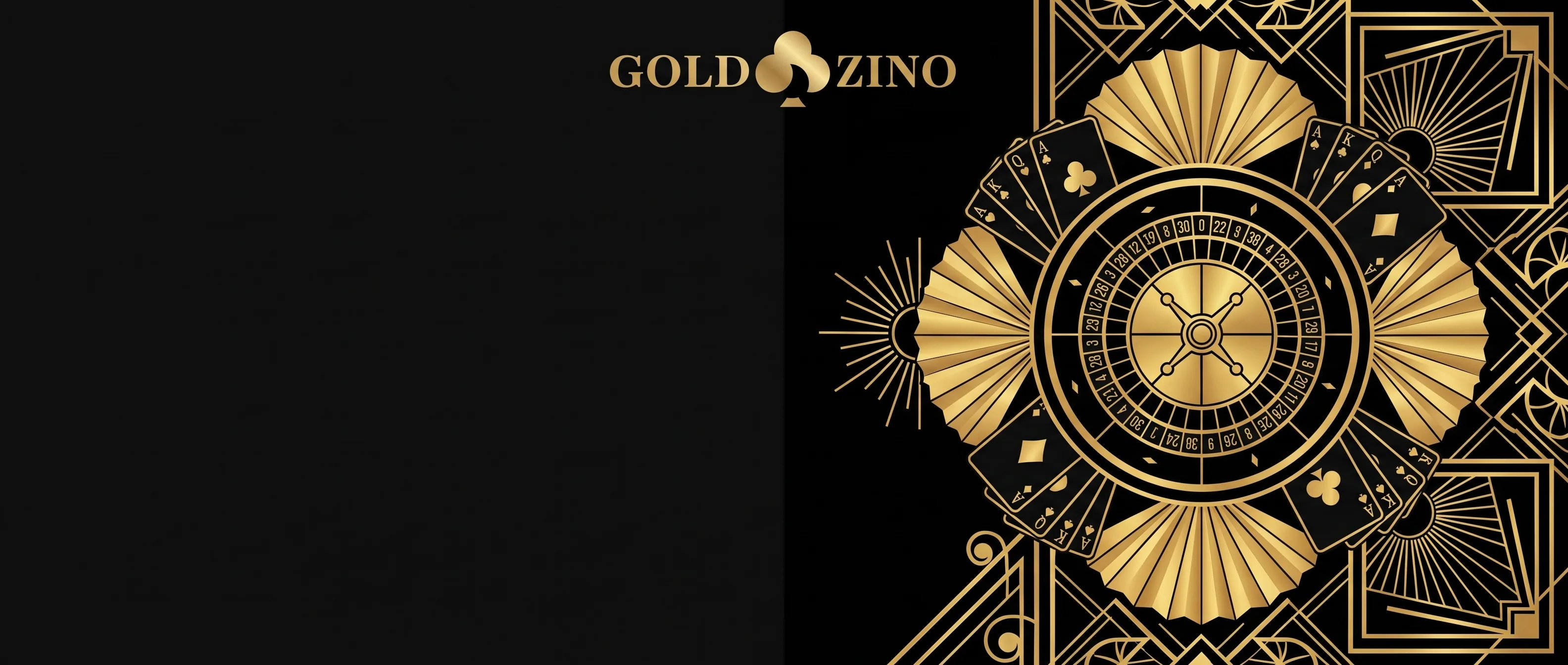 GoldZino gold art deco roulette and playing cards