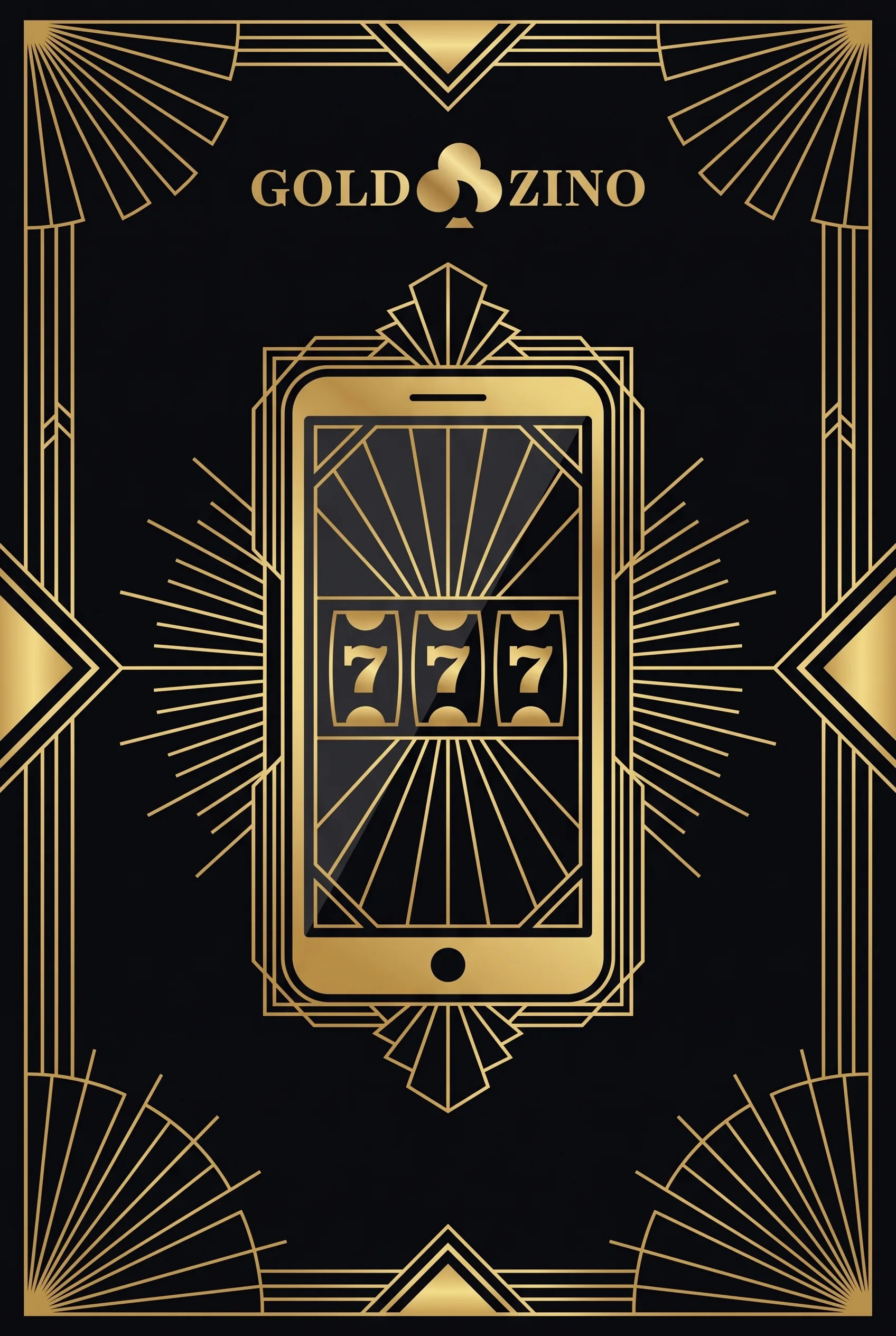 GoldZino mobile app in a gold art deco illustration