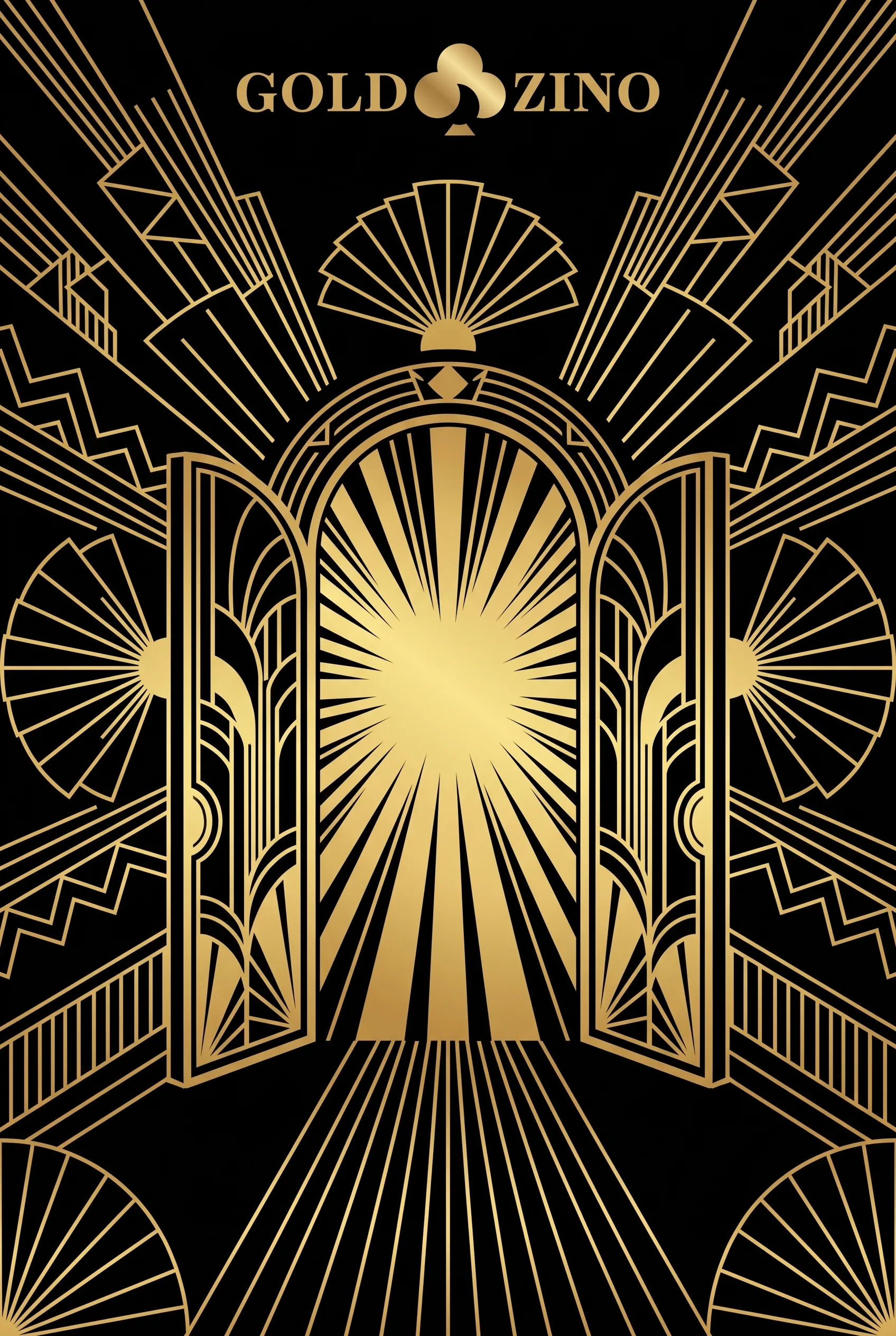 GoldZino registration in a gold art deco illustration